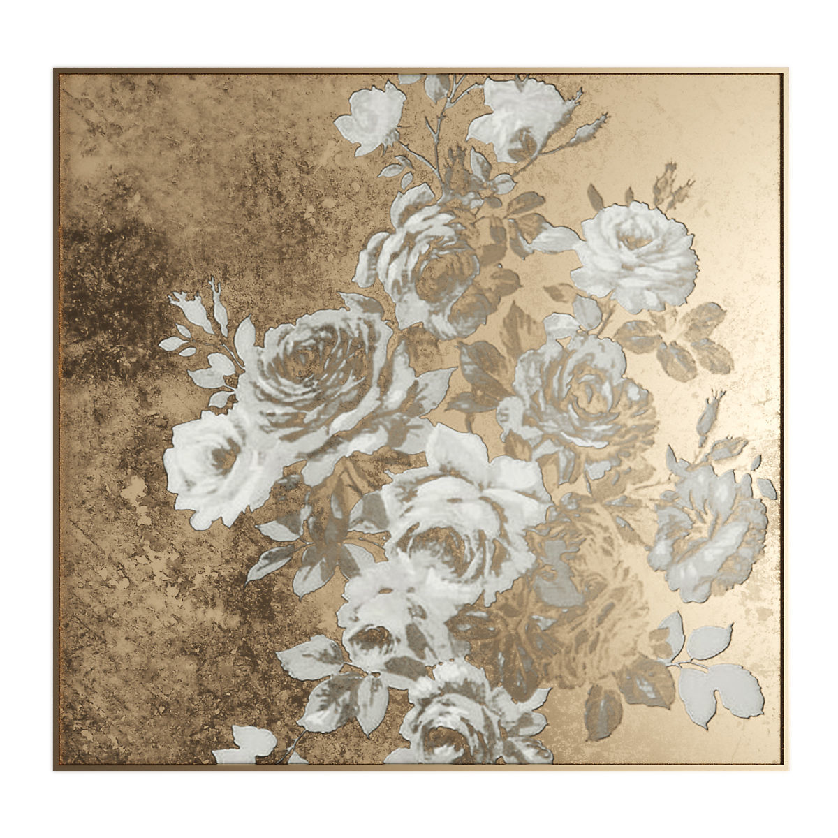 Pictures887 gold and roses wall art Low-poly 3D model_2