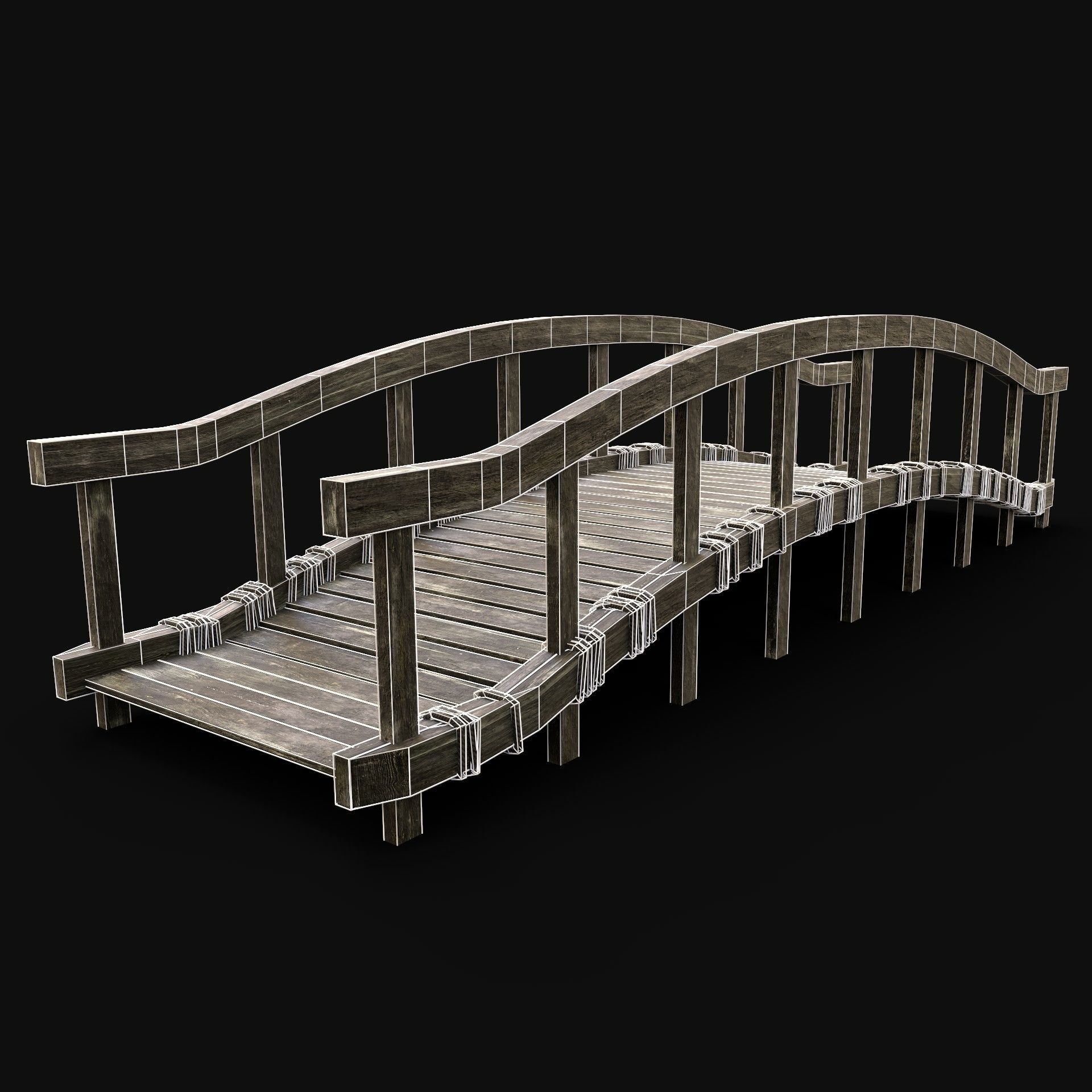 WOODEN BRIDGE MEDIEVAL PLATFORM CONSTRUCTION PACK COLLECTION _26