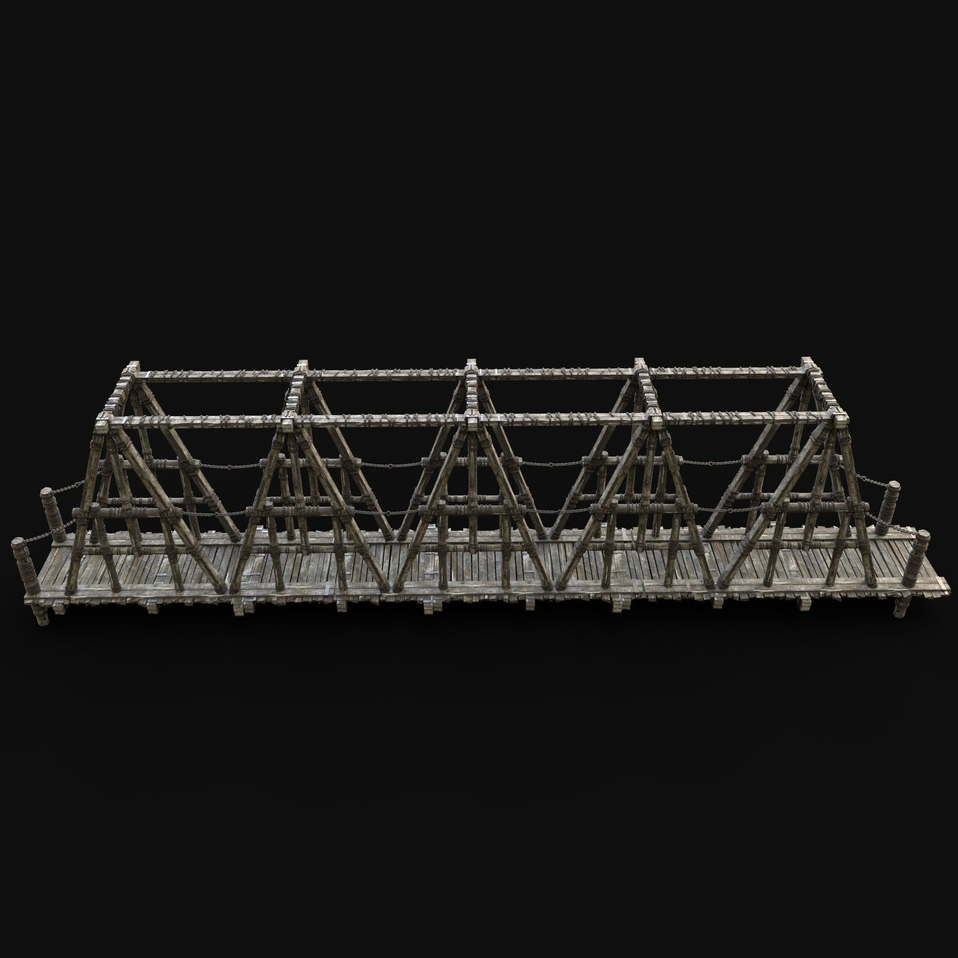 WOODEN BRIDGE MEDIEVAL PLATFORM CONSTRUCTION PACK COLLECTION _33