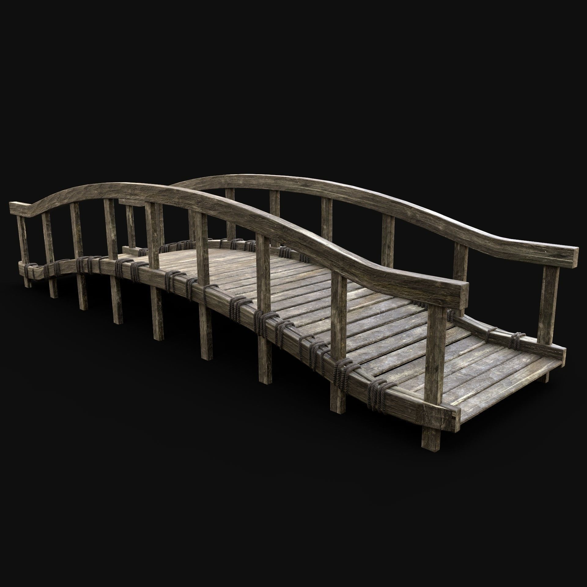 WOODEN BRIDGE MEDIEVAL PLATFORM CONSTRUCTION PACK COLLECTION _22