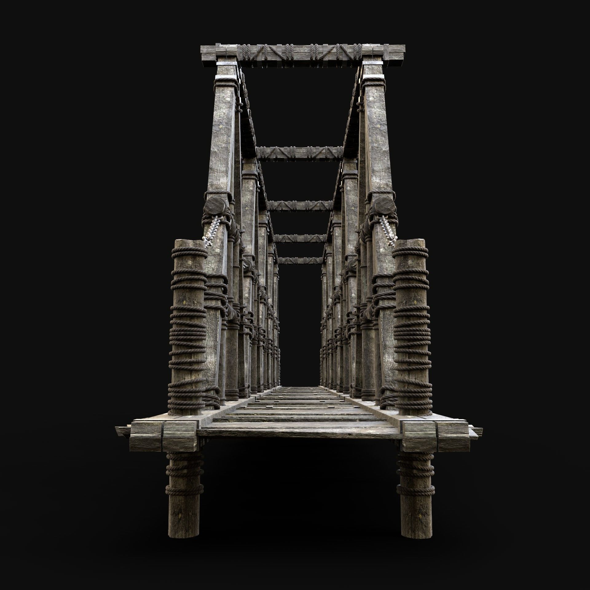 WOODEN BRIDGE MEDIEVAL PLATFORM CONSTRUCTION PACK COLLECTION _32