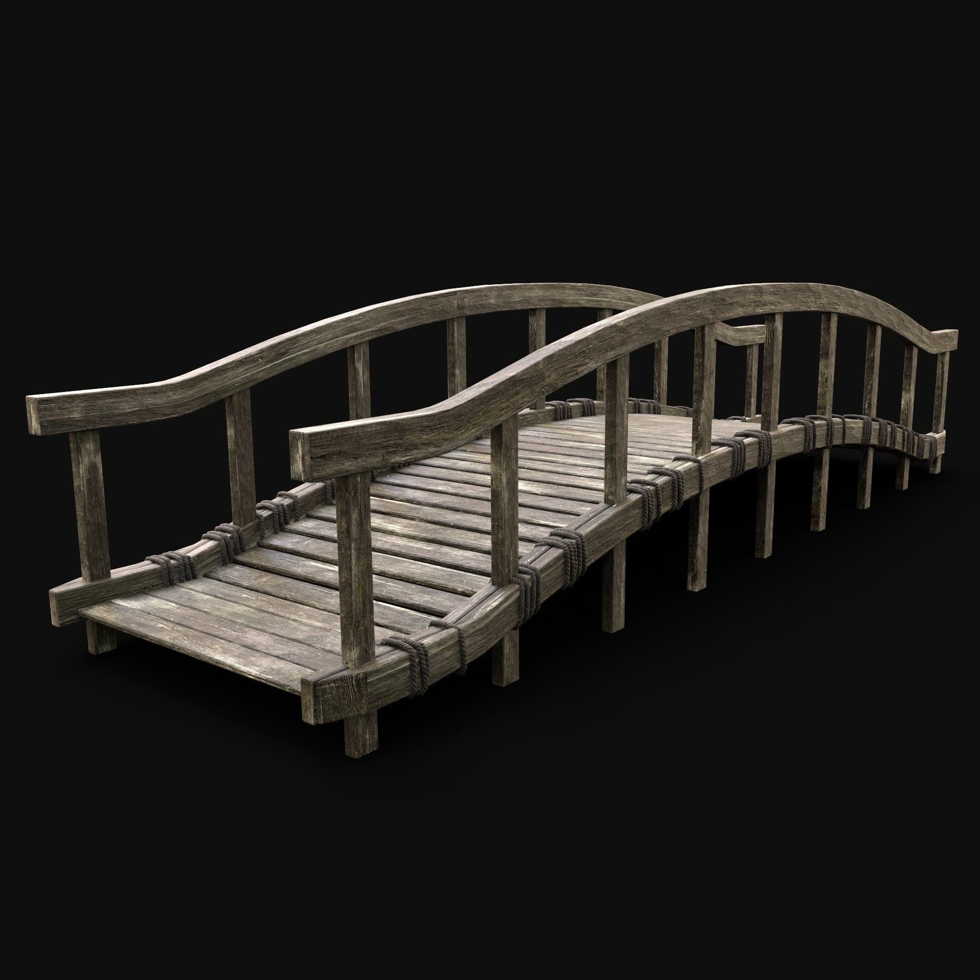 WOODEN BRIDGE MEDIEVAL PLATFORM CONSTRUCTION PACK COLLECTION _20