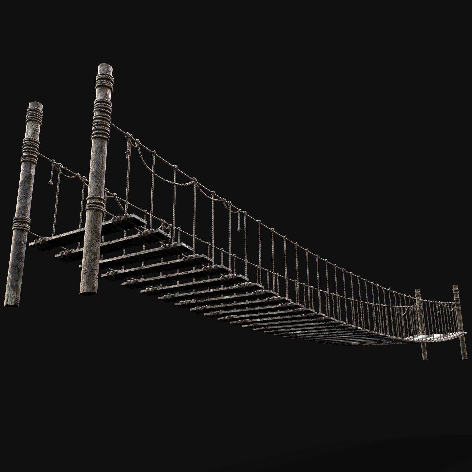 WOODEN BRIDGE MEDIEVAL PLATFORM CONSTRUCTION PACK COLLECTION _15