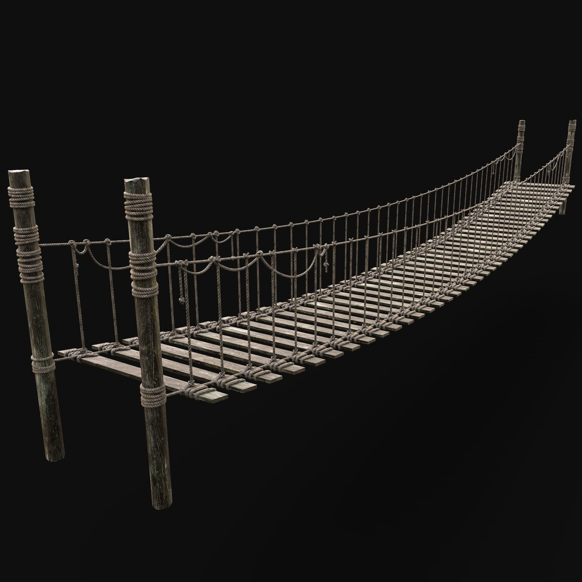 WOODEN BRIDGE MEDIEVAL PLATFORM CONSTRUCTION PACK COLLECTION _11