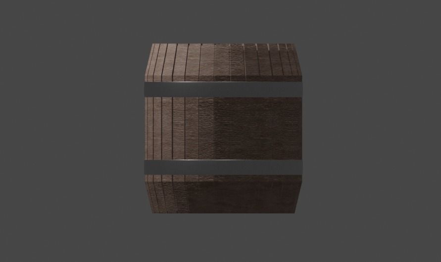 Barrel wooden circle Low-poly 3D model_2