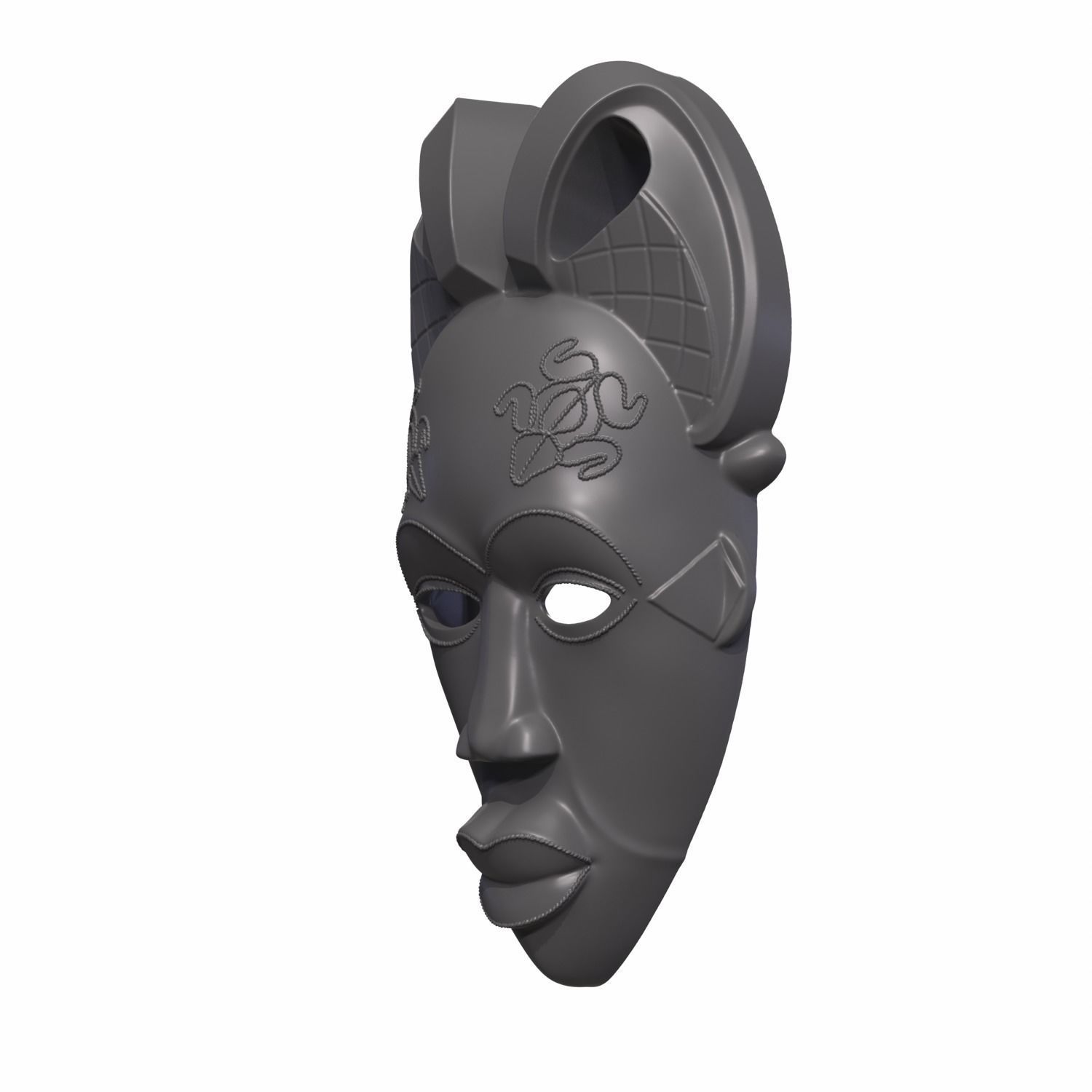 African mask 3D print model_16