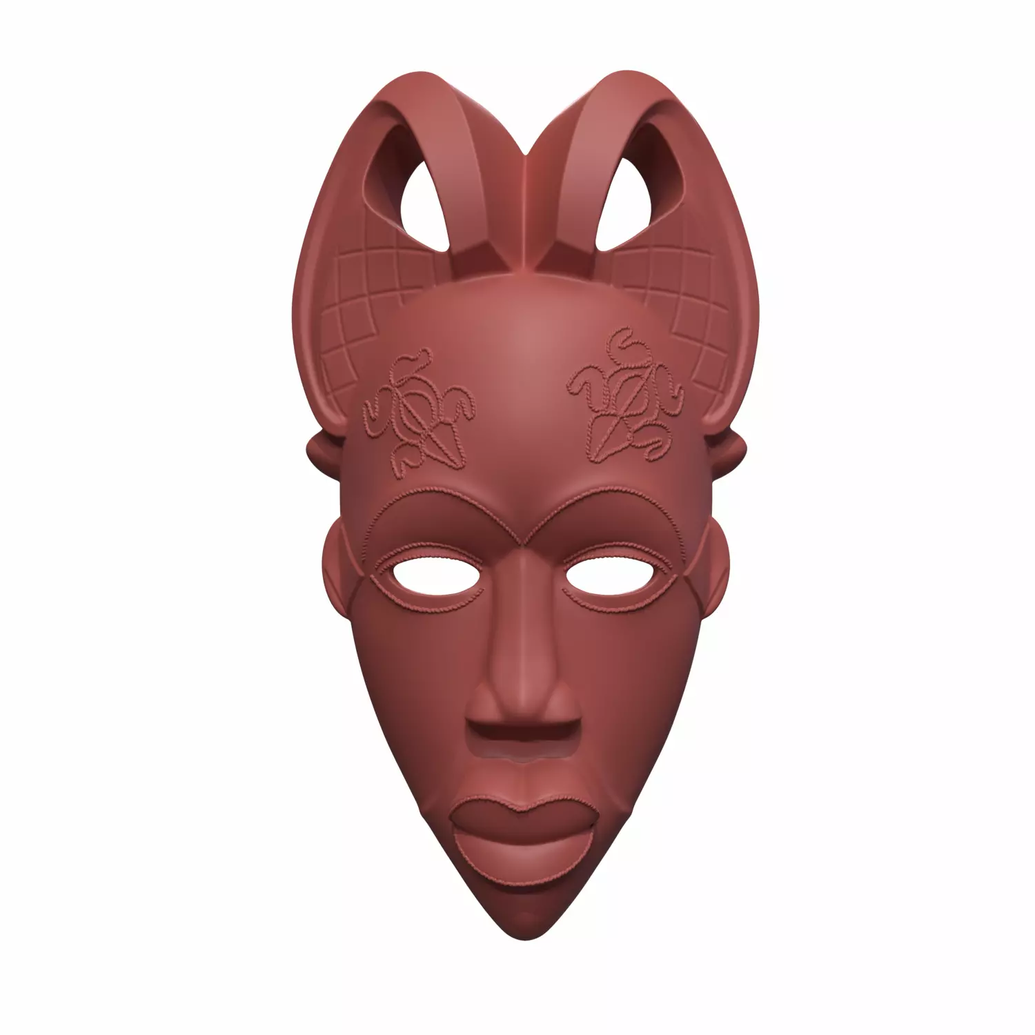 African mask 3D print model_0