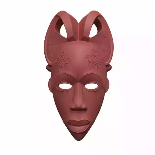African mask 3D print model