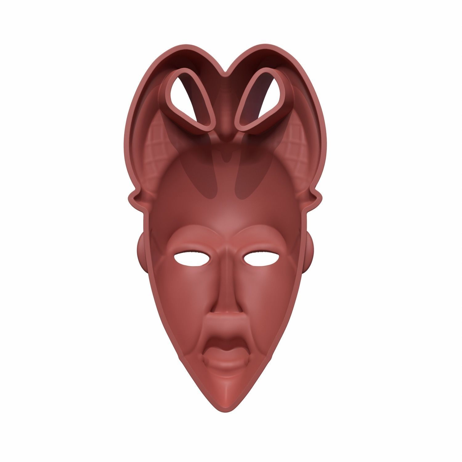 African mask 3D print model_4
