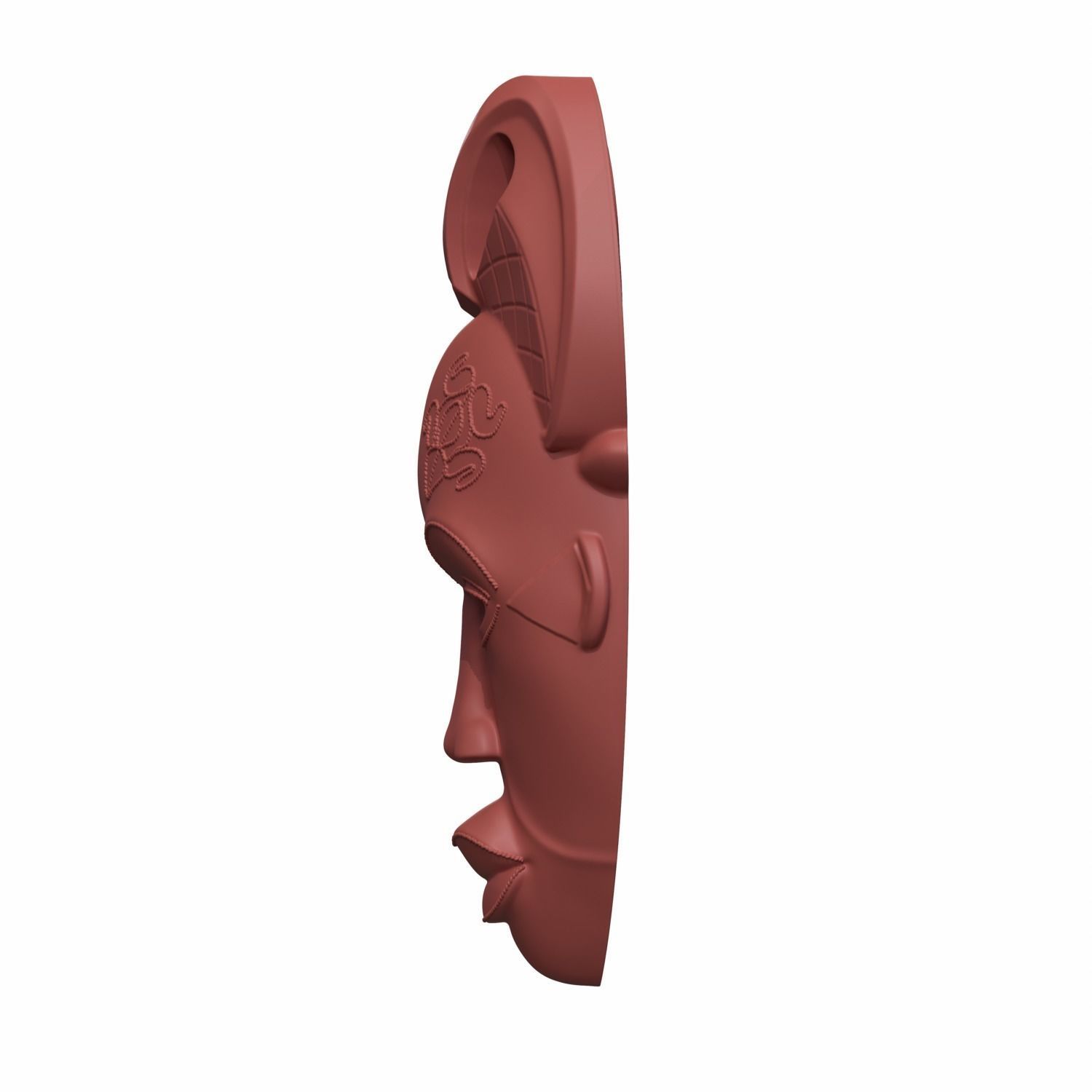 African mask 3D print model_6