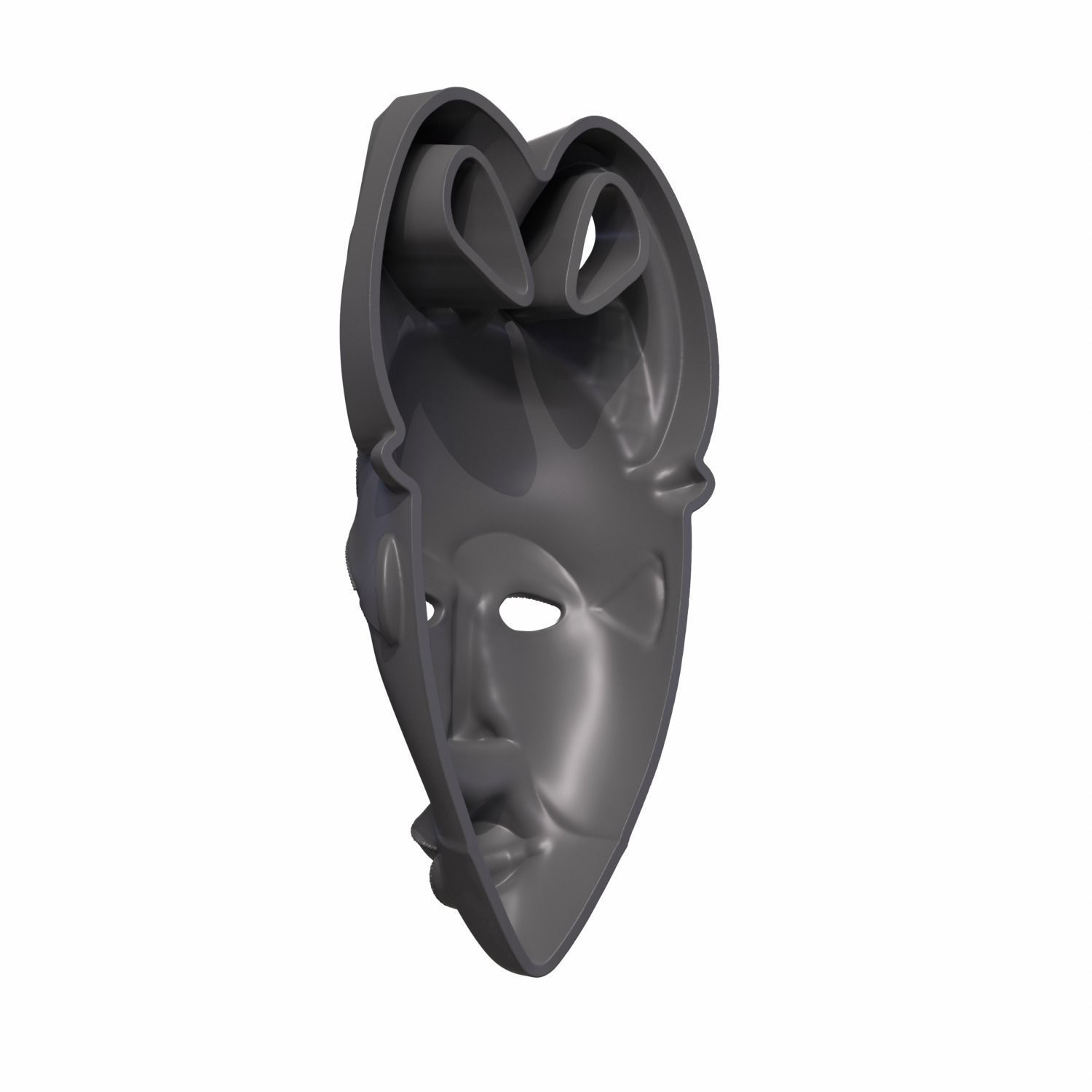 African mask 3D print model_14