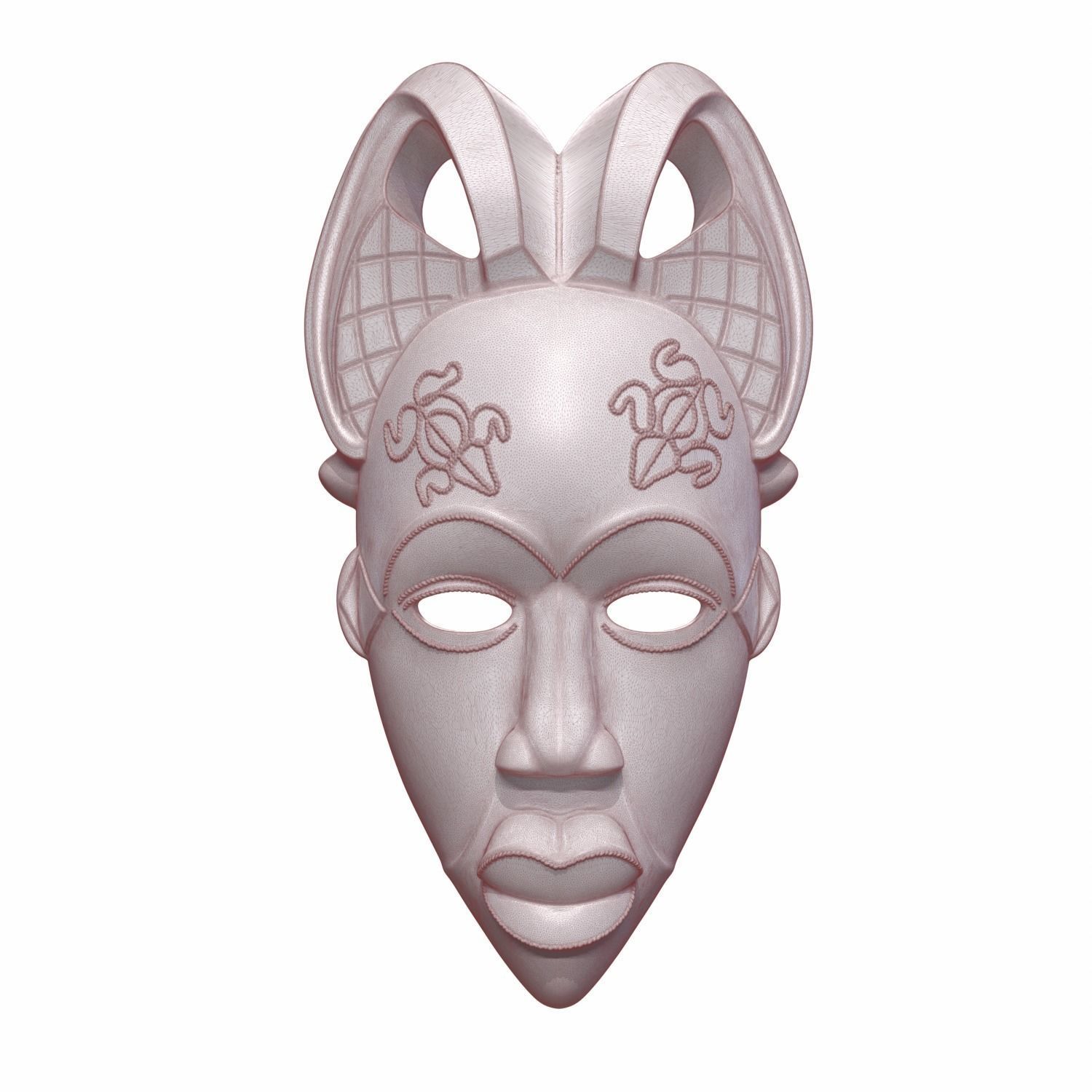 African mask 3D print model_17