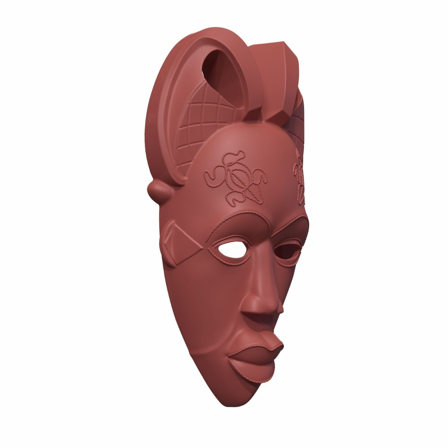 African mask 3D print model_1
