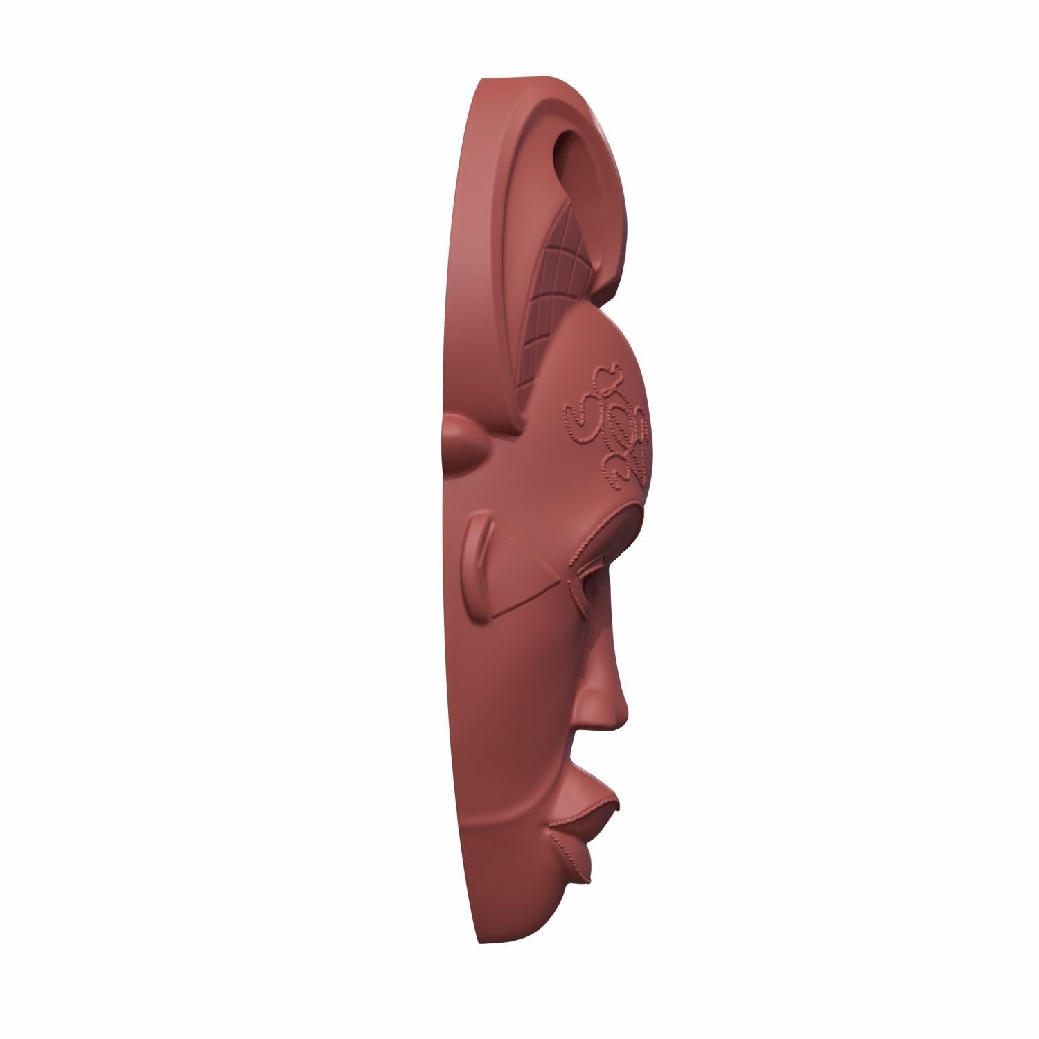 African mask 3D print model_2