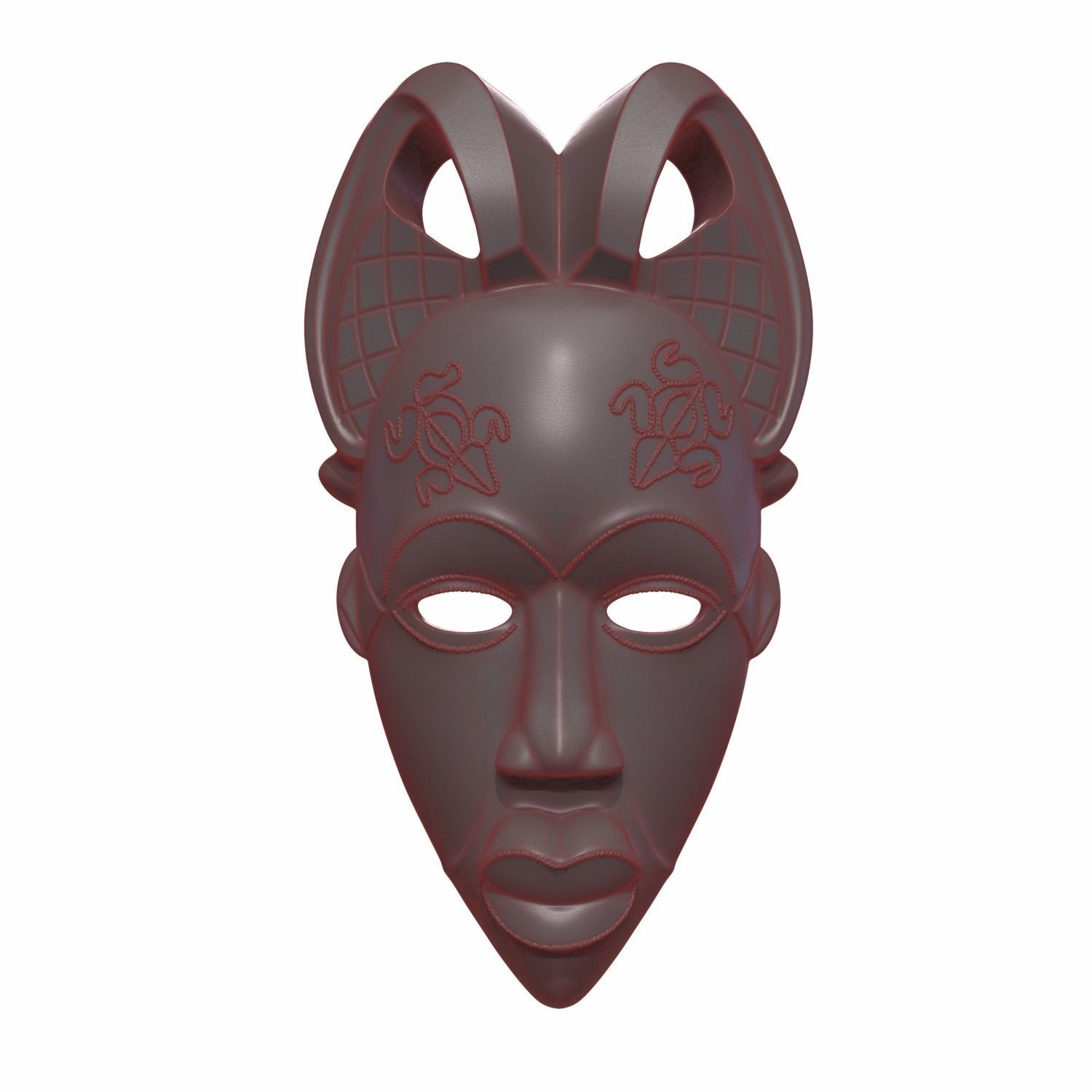 African mask 3D print model_18