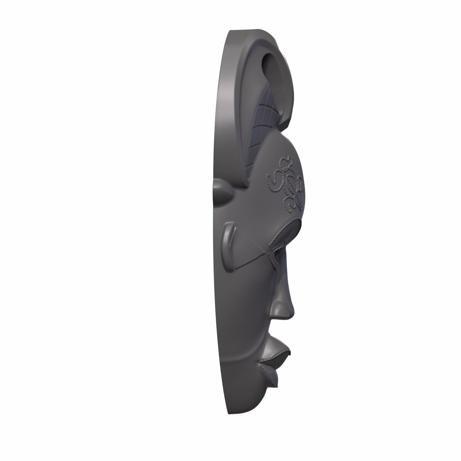 African mask 3D print model_11