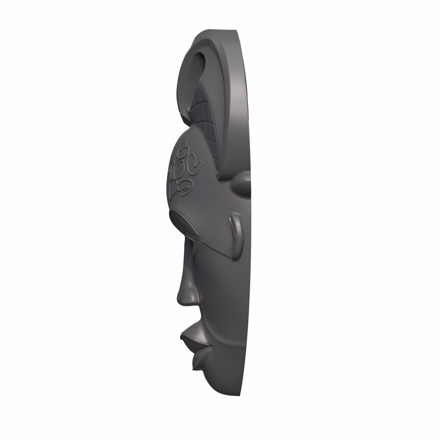 African mask 3D print model_15