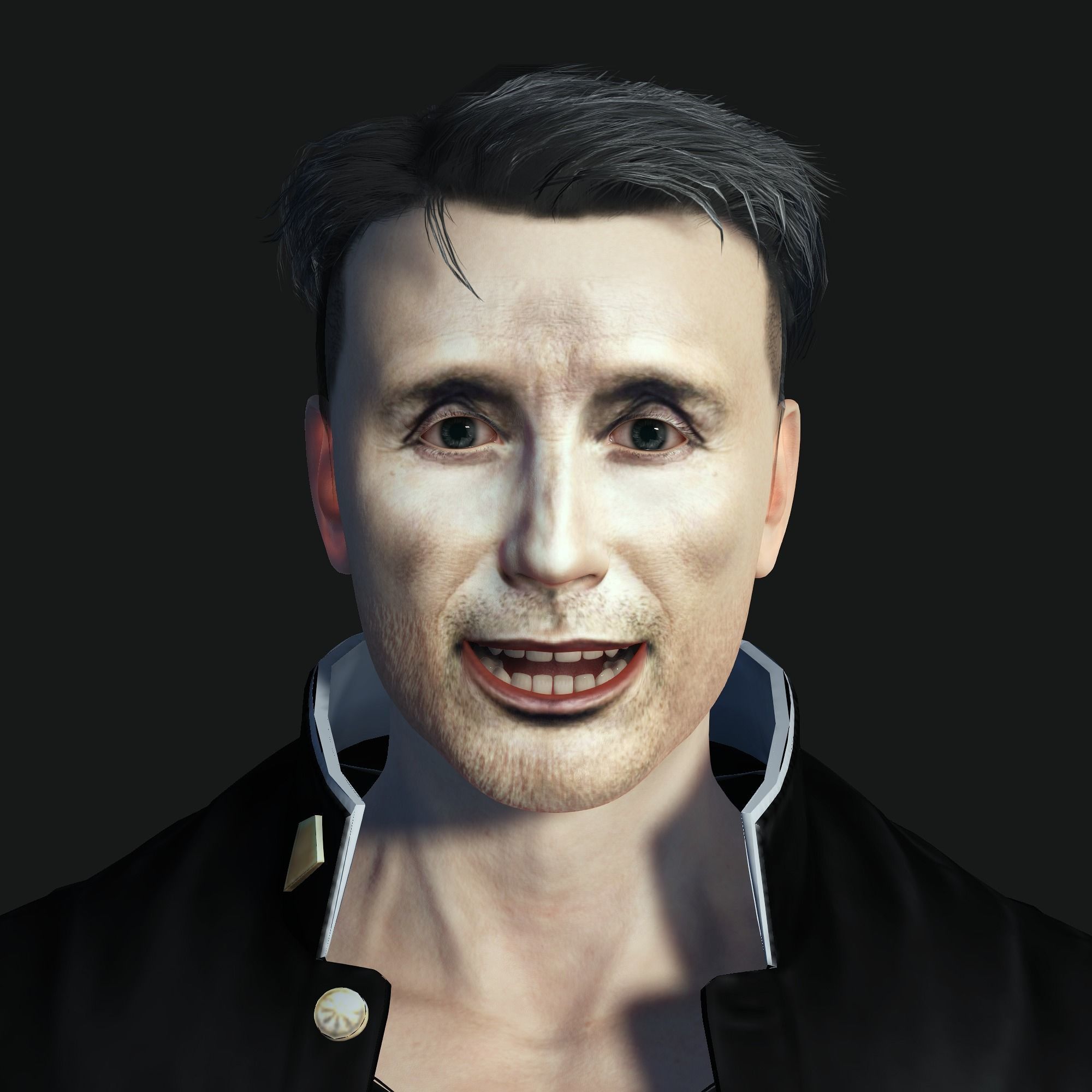 Mads Mikkelsen 3D Rigged model ready for animation Low-poly 3D model_8