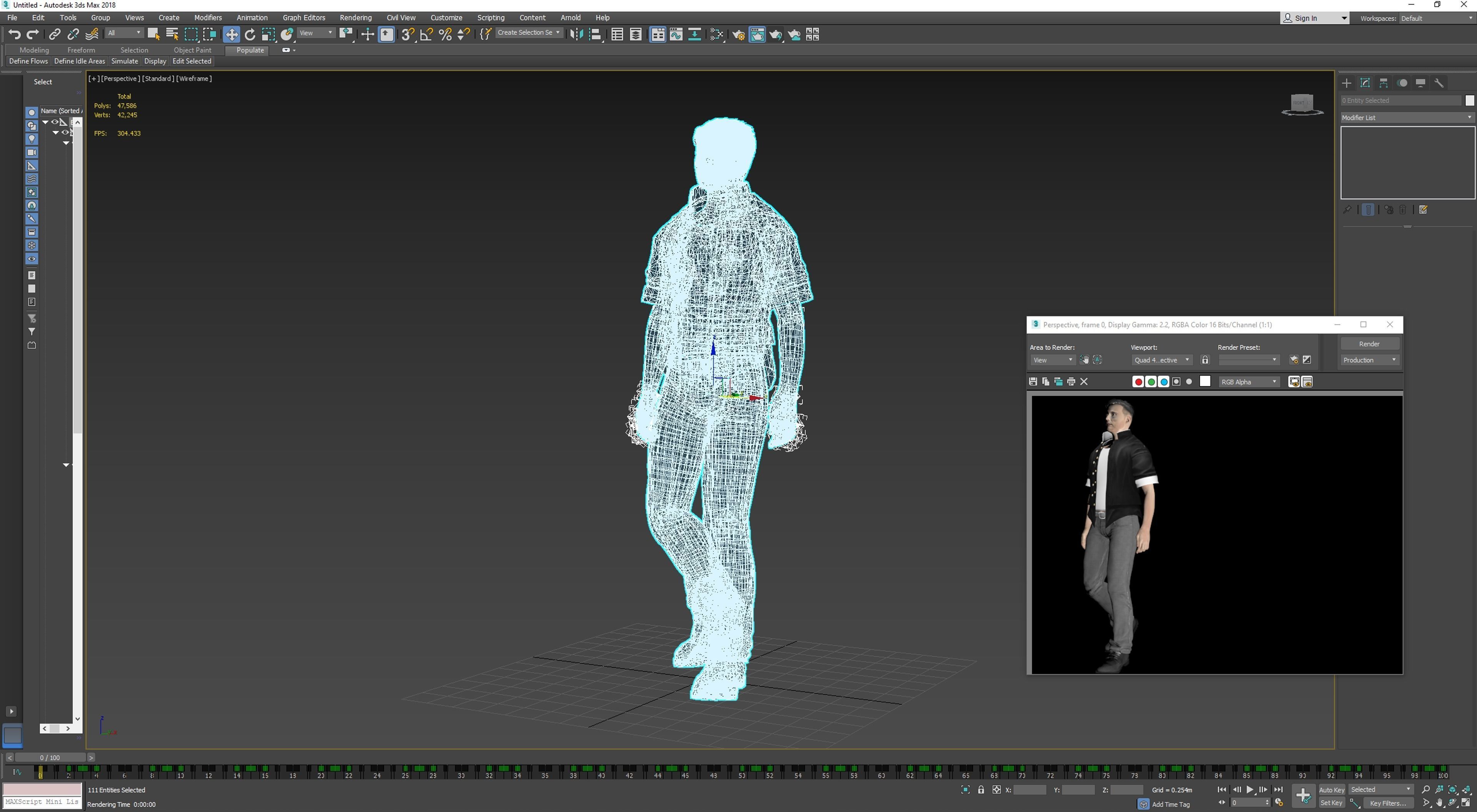 Mads Mikkelsen 3D Rigged model ready for animation Low-poly 3D model_15