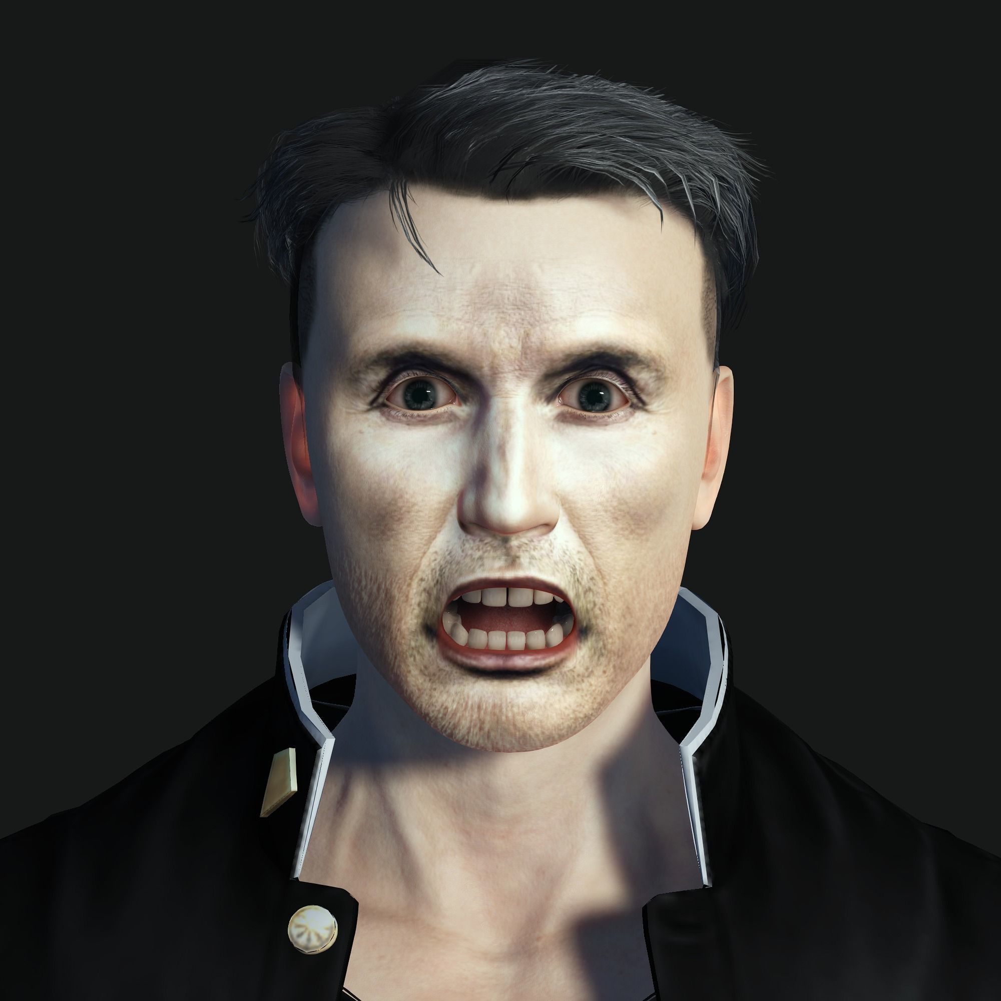 Mads Mikkelsen 3D Rigged model ready for animation Low-poly 3D model_13