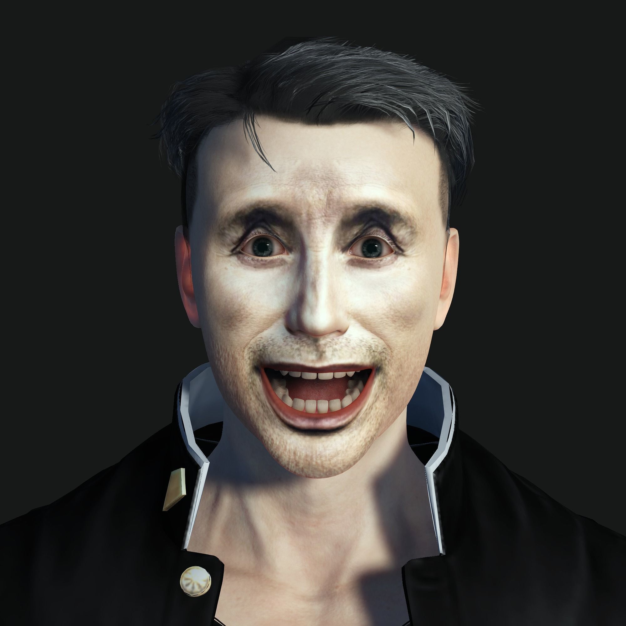 Mads Mikkelsen 3D Rigged model ready for animation Low-poly 3D model_12