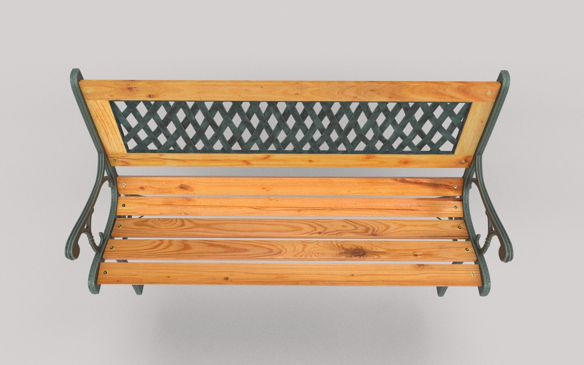 Garden Bench Low-poly 3D model_4
