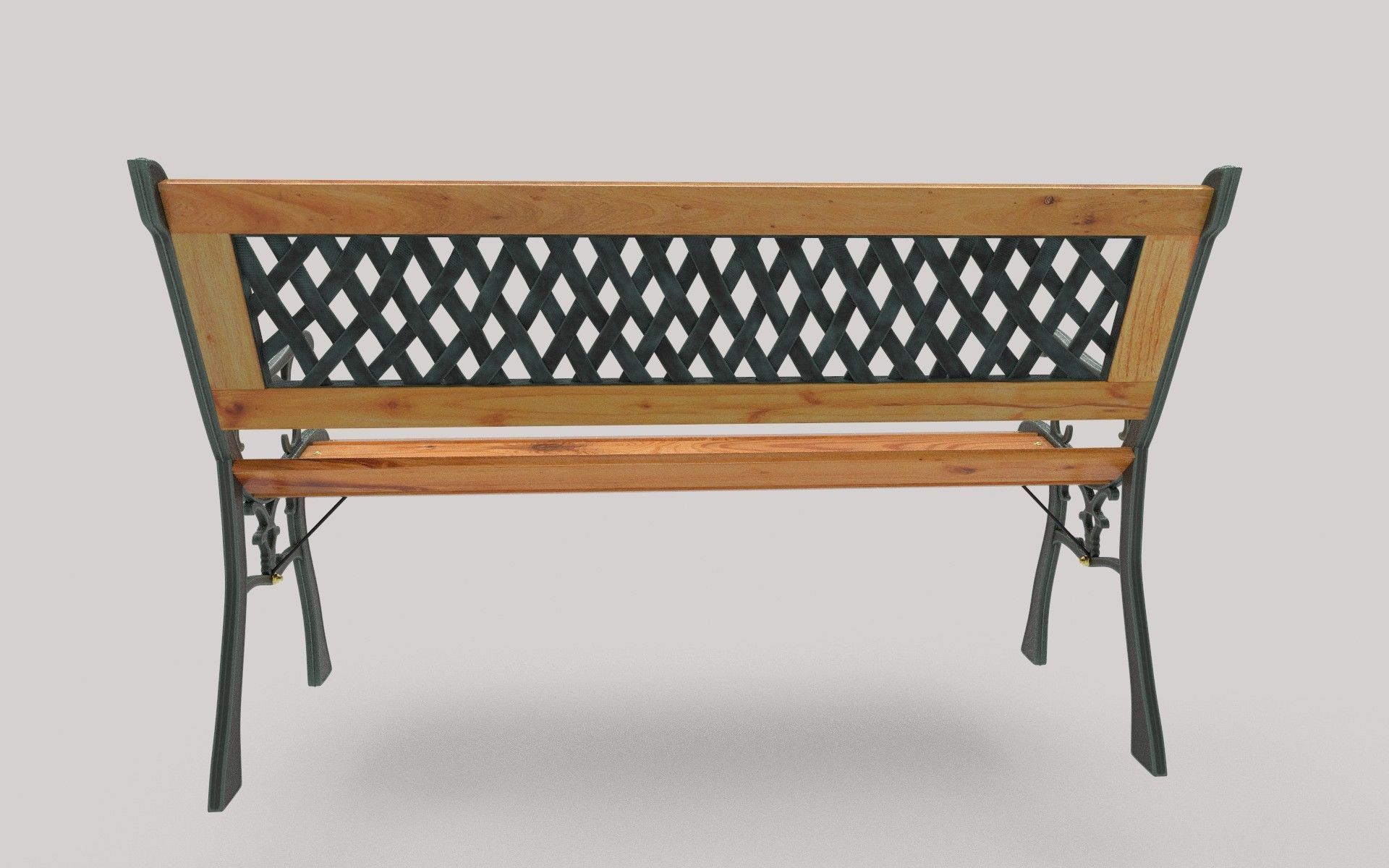 Garden Bench Low-poly 3D model_3
