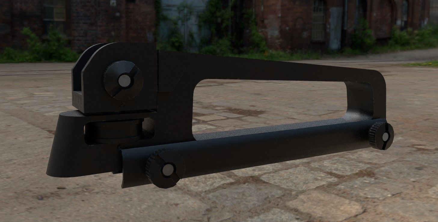 picatinny m16 carry handle  Low-poly 3D model_1