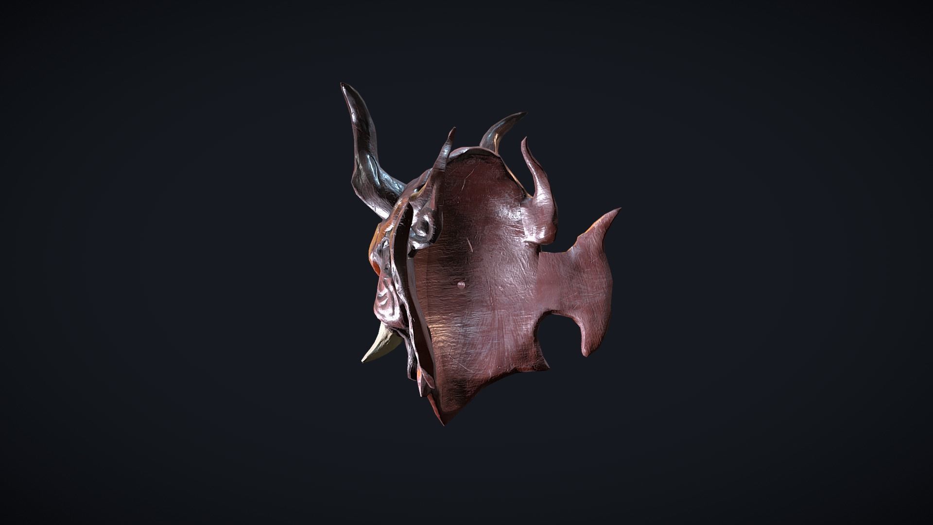Samurai Mask oni 2 3D model_2