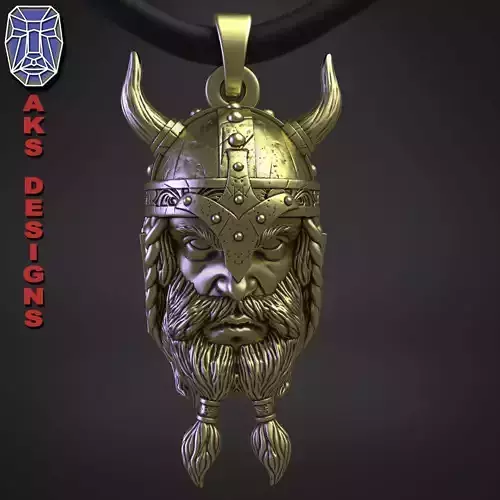  Pendant  biker jewelry Ancient viking warrior v1