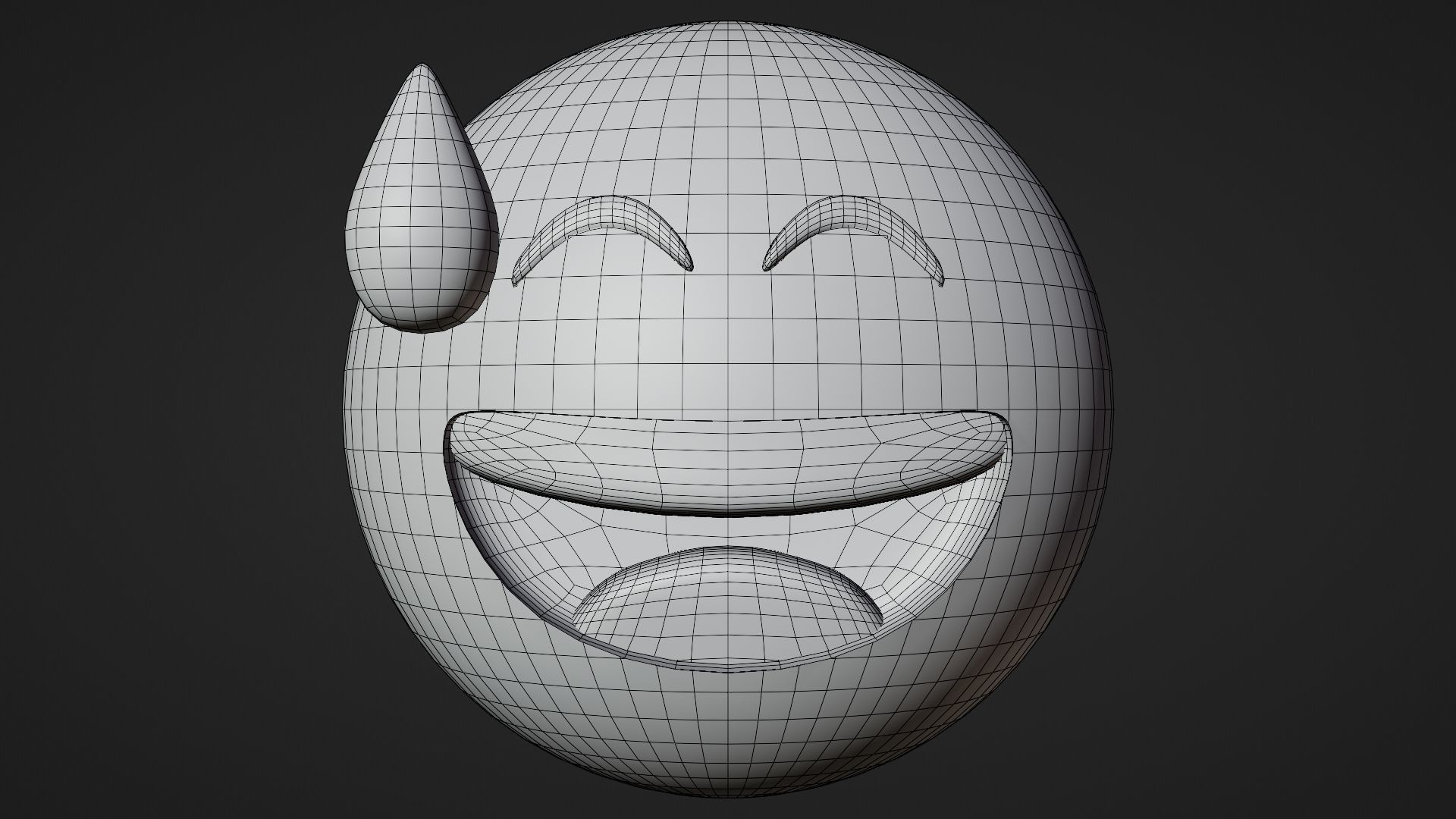 Awkward yellow ball Emoticon Emoji or Smiley 3D model_9