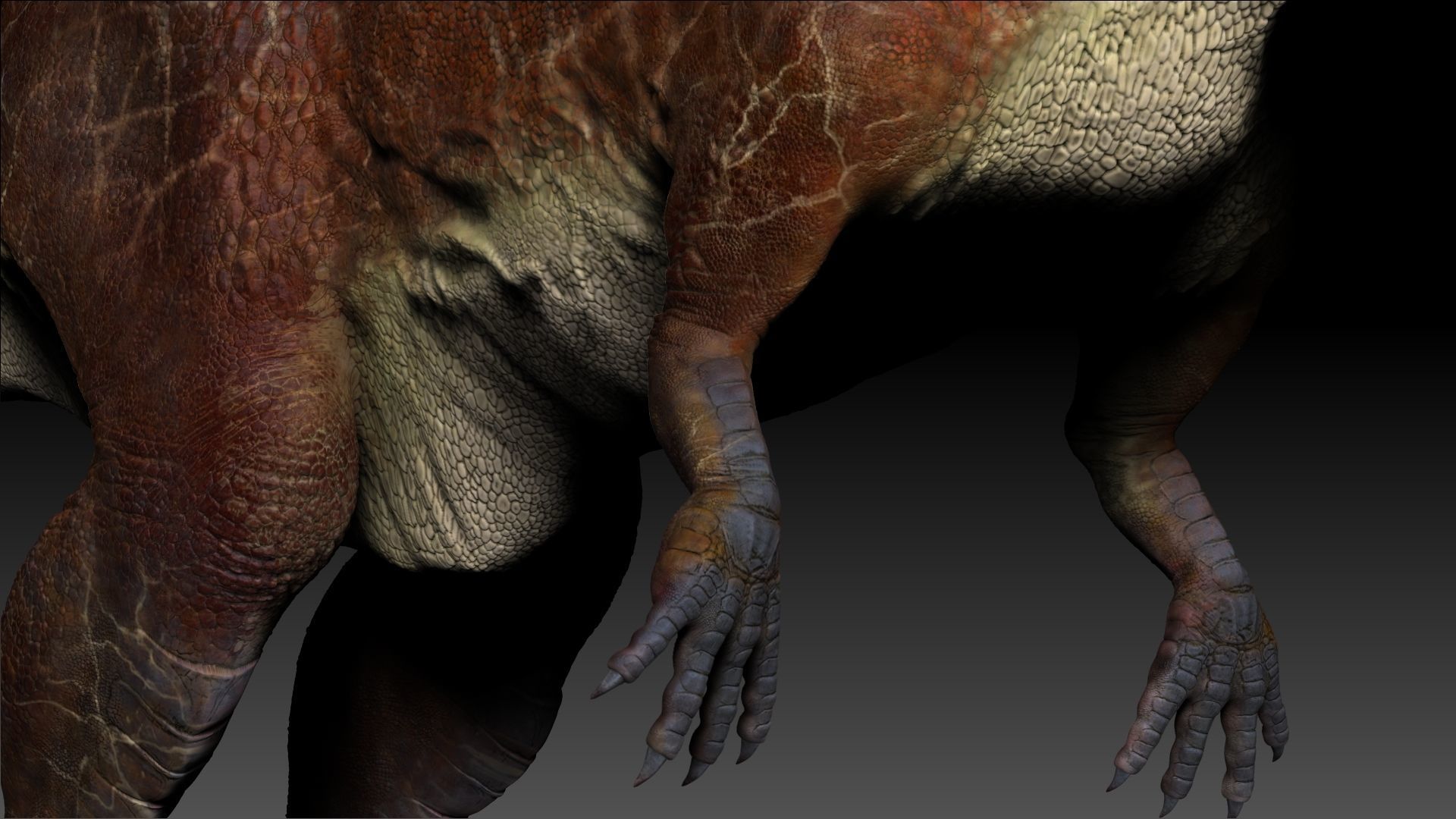 Dinosaur Caretosaurus Sculpt Project 3D model_7