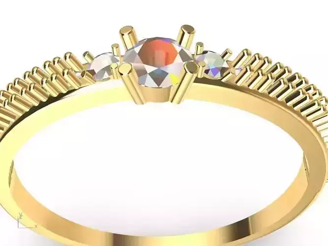 3  stone ring STL VERIFIED