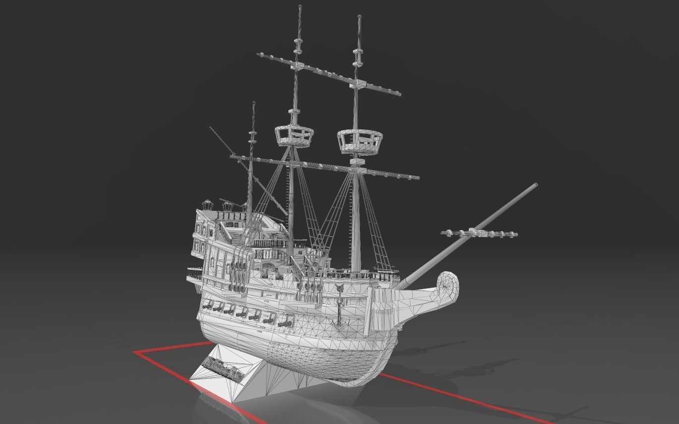 PIRATE SHIP for printing 3D print model_8