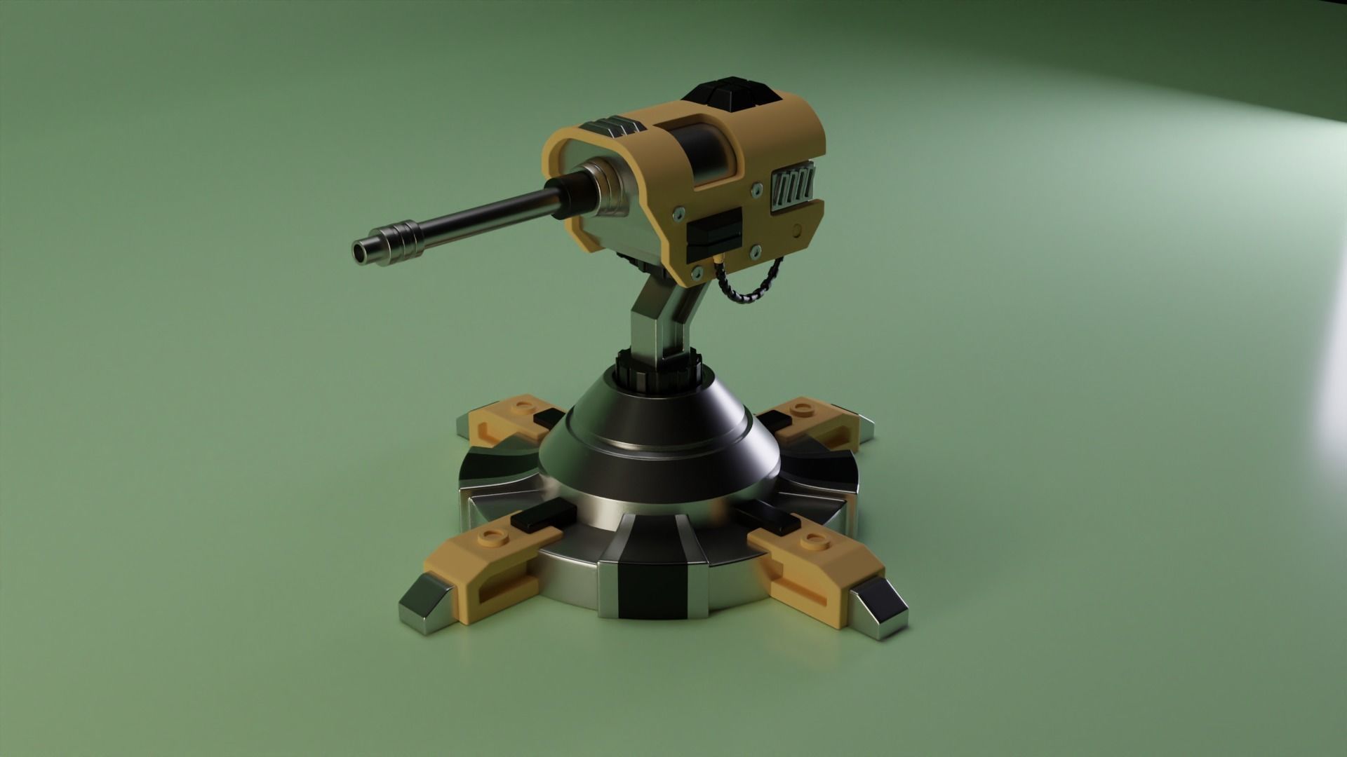 Combat laser turret Free low-poly 3D model_3
