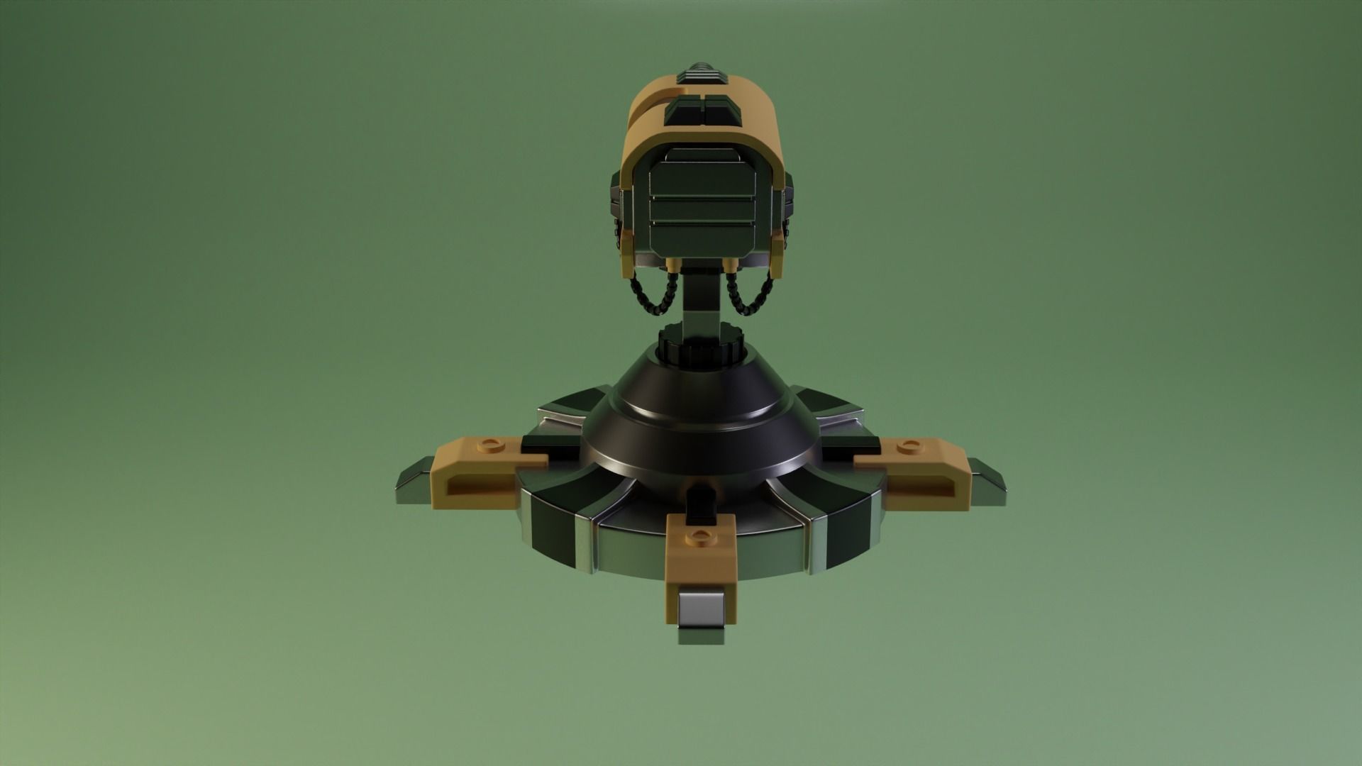 Combat laser turret Free low-poly 3D model_6