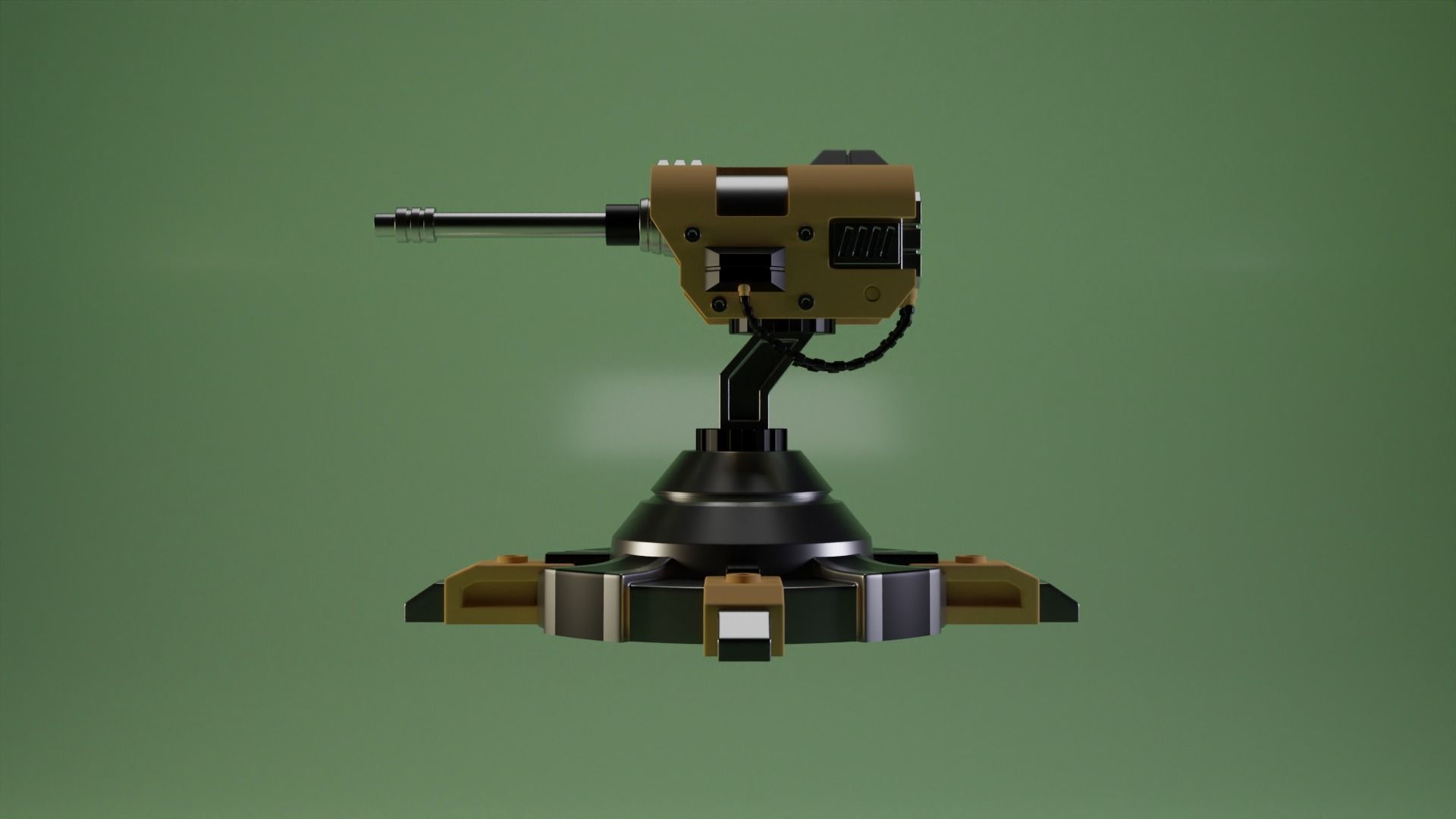 Combat laser turret Free low-poly 3D model_4