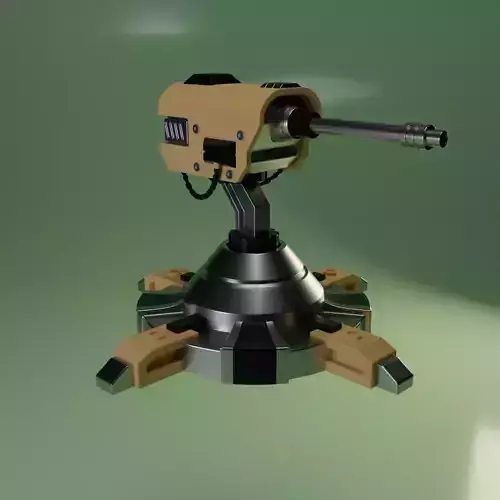 Combat laser turret Free low-poly 3D model