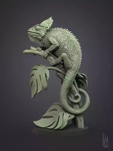 Veiled Chameleon 3D print model