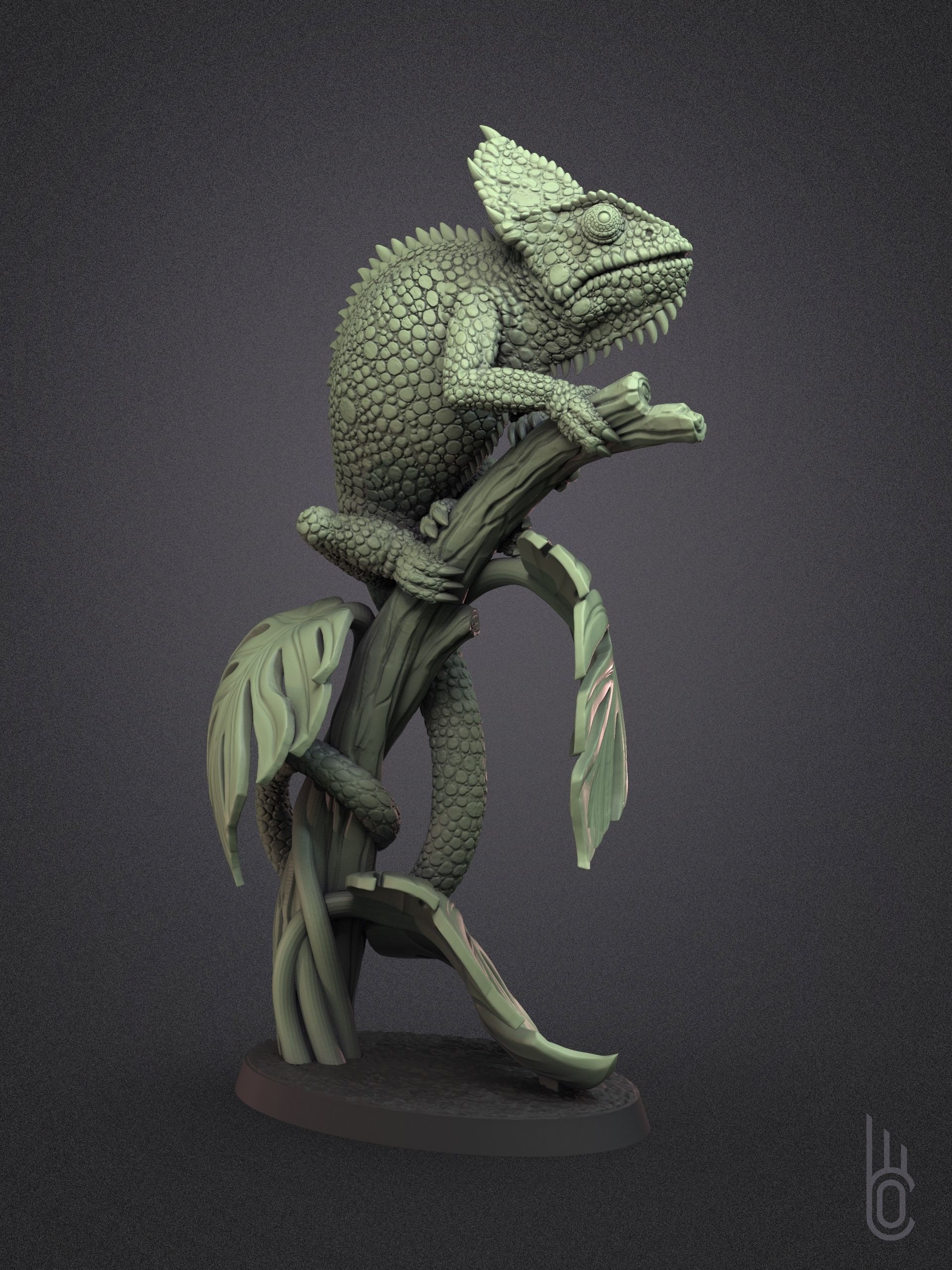 Veiled Chameleon 3D print model_6