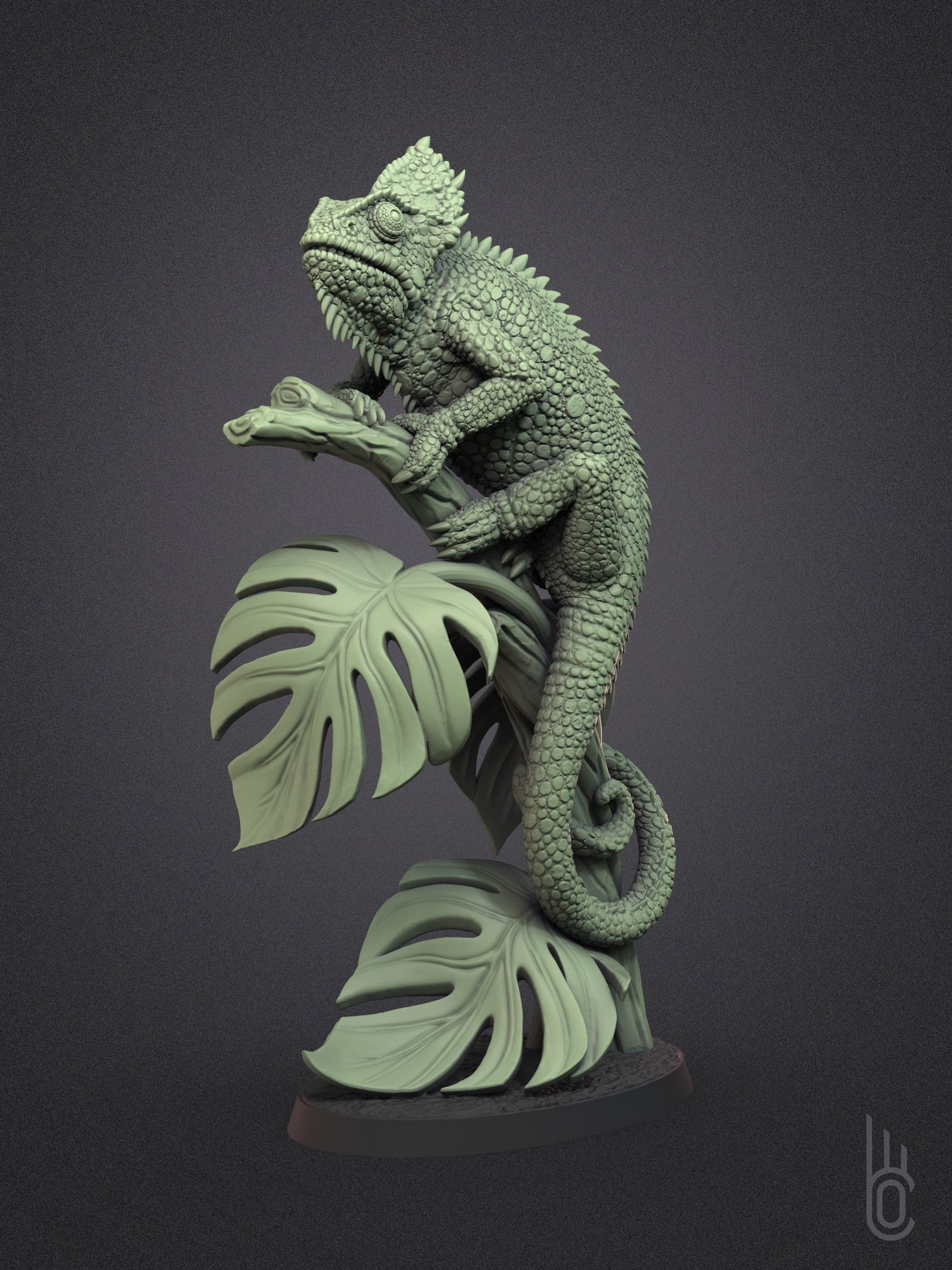 Veiled Chameleon 3D print model_7