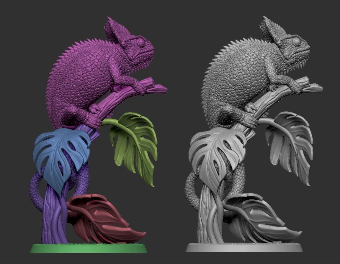Veiled Chameleon 3D print model_10