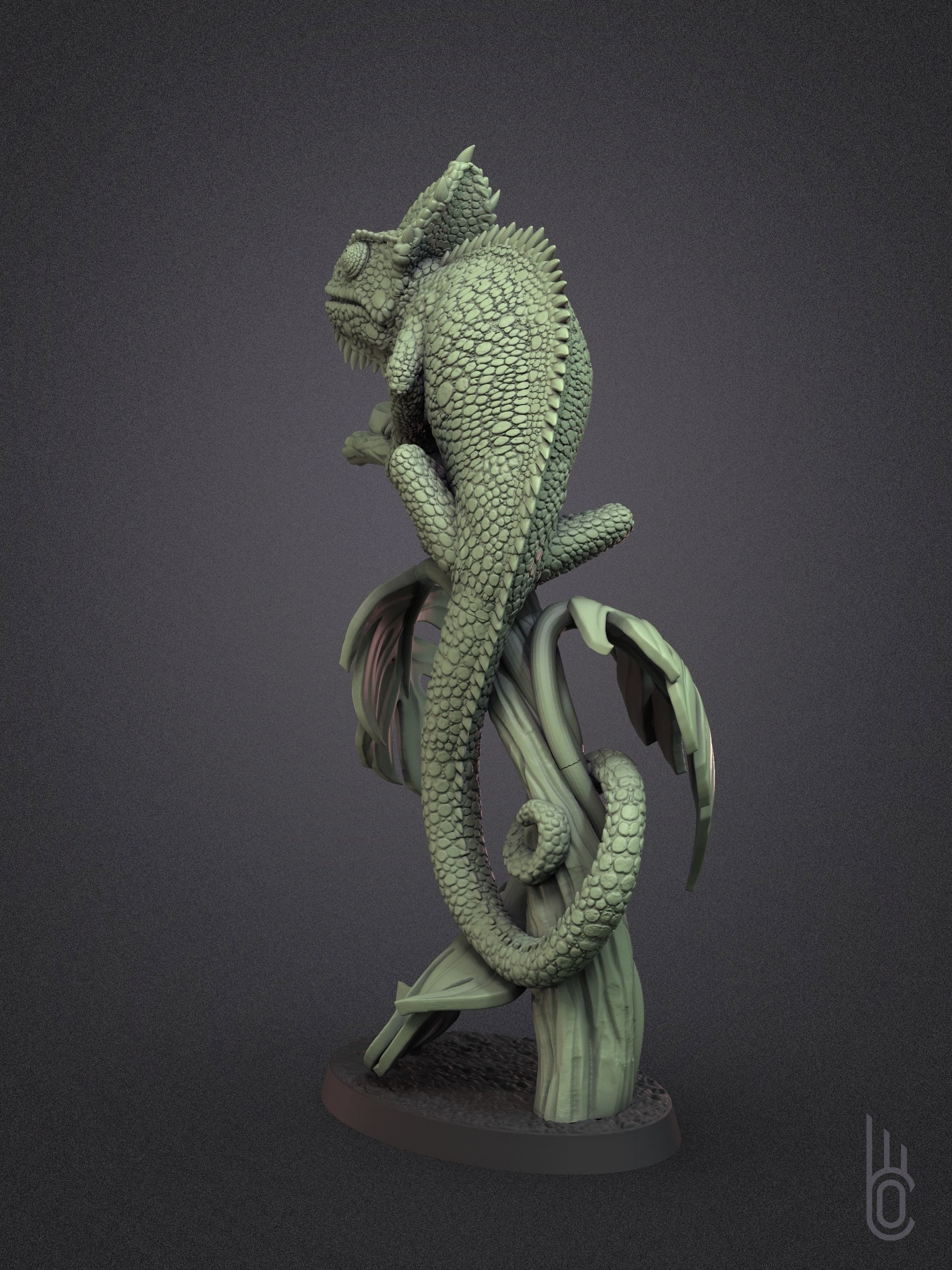 Veiled Chameleon 3D print model_4