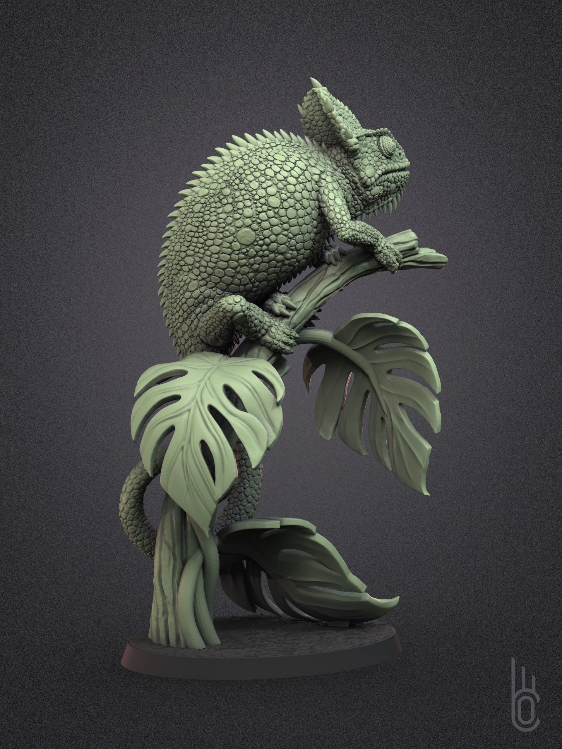 Veiled Chameleon 3D print model_5