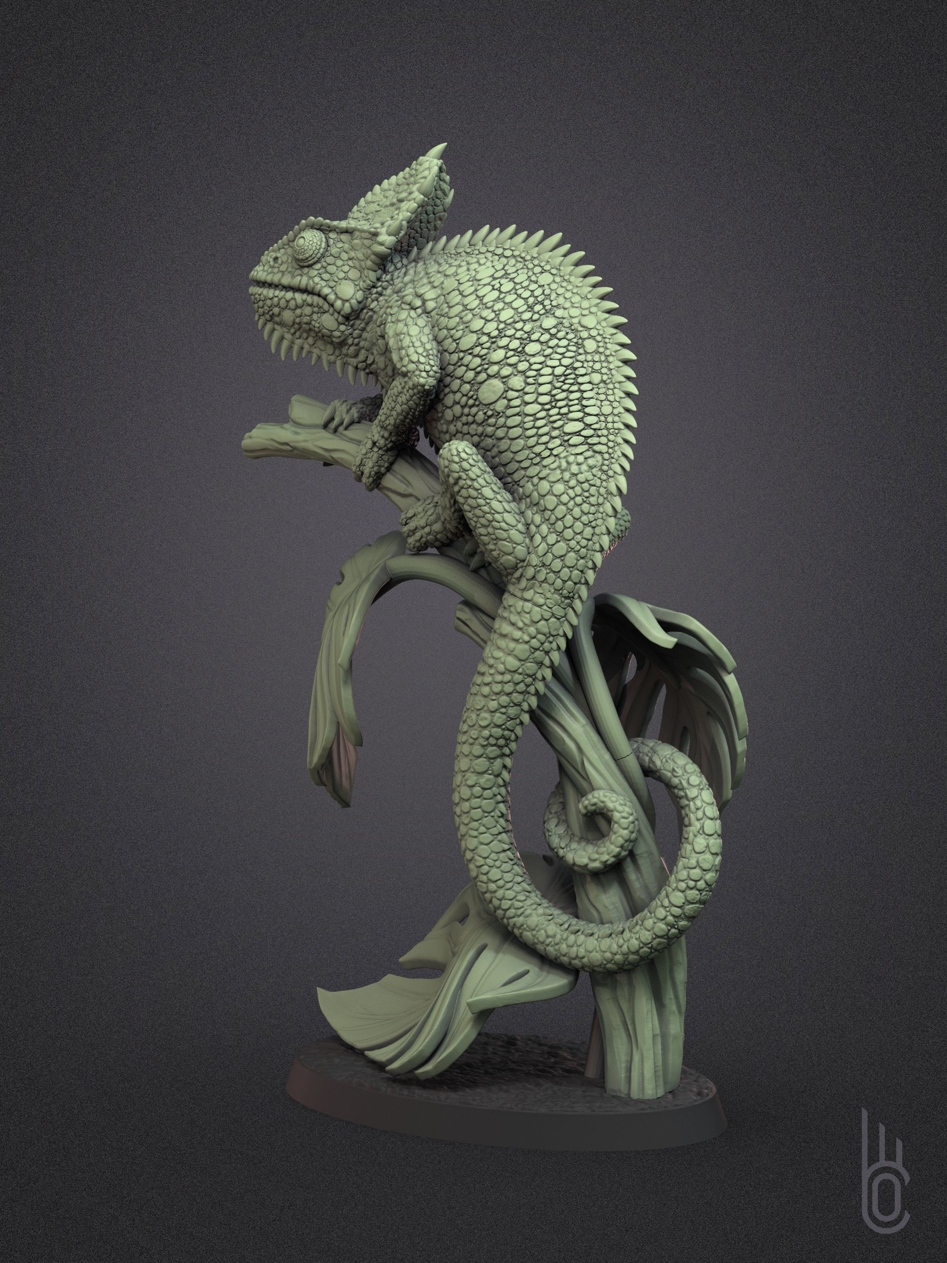 Veiled Chameleon 3D print model_2