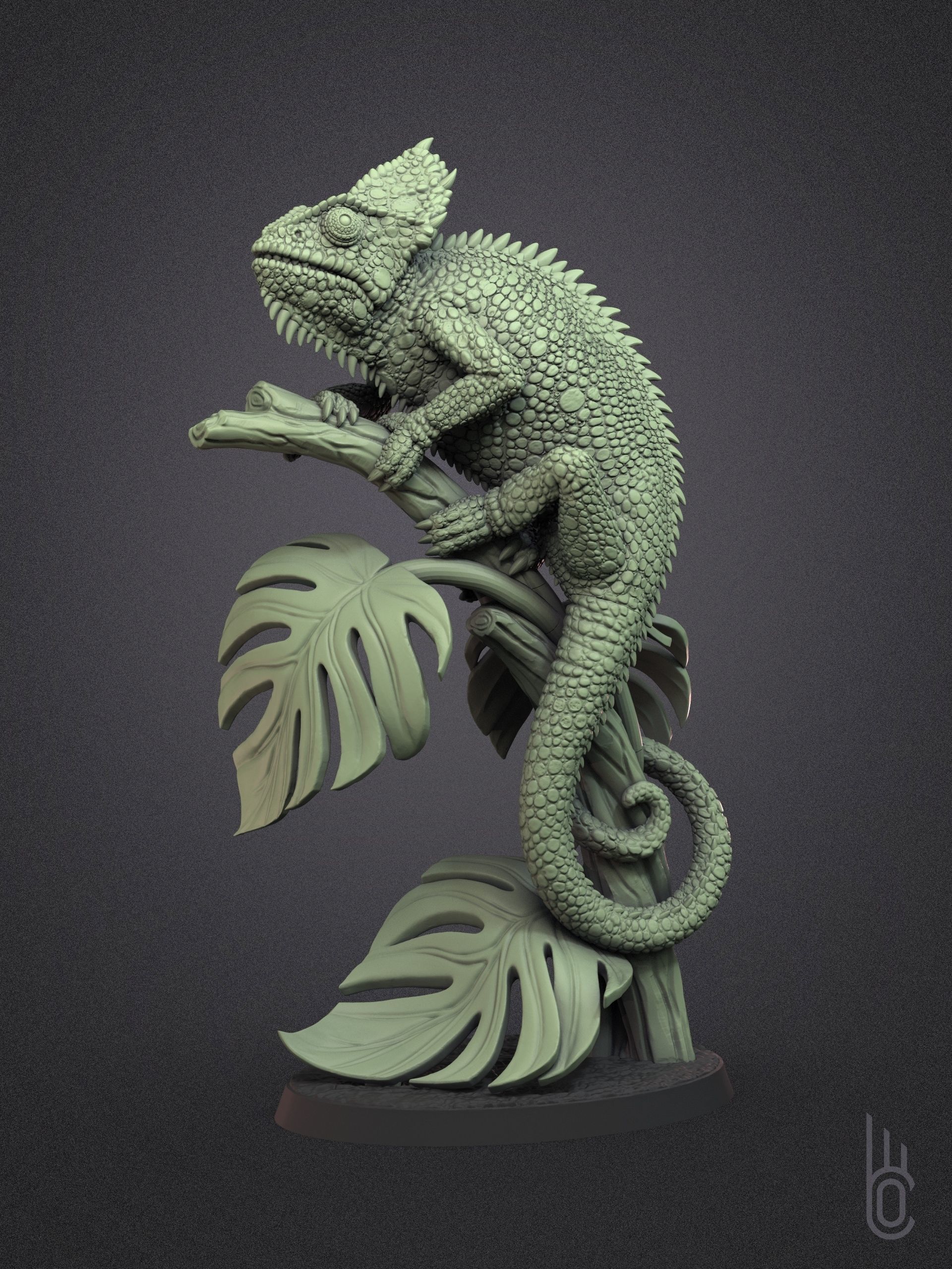 Veiled Chameleon 3D print model_8