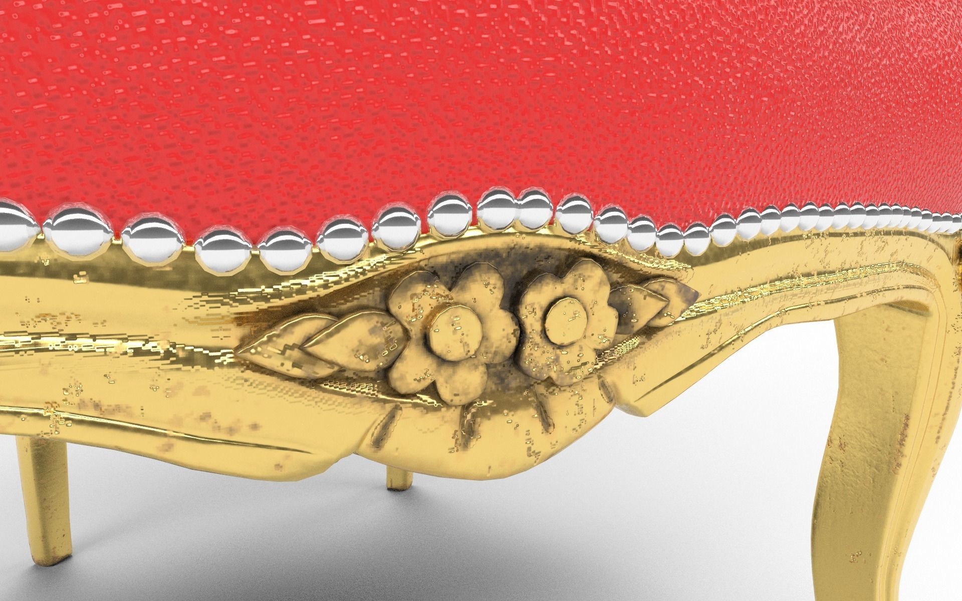 Antique Chair Low-poly 3D model_5