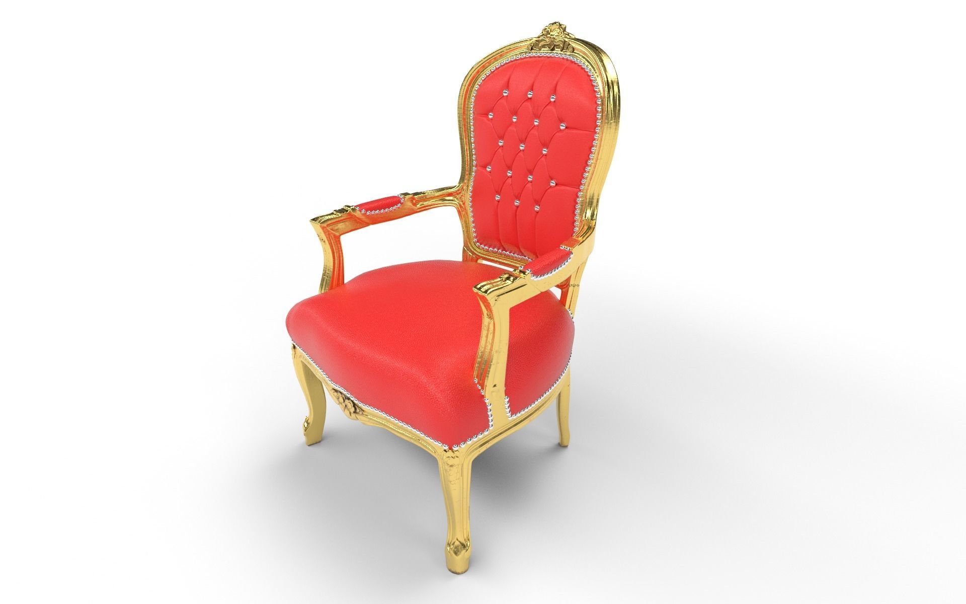 Antique Chair Low-poly 3D model_13