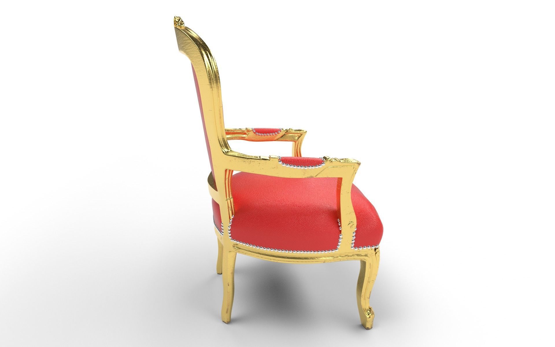 Antique Chair Low-poly 3D model_18