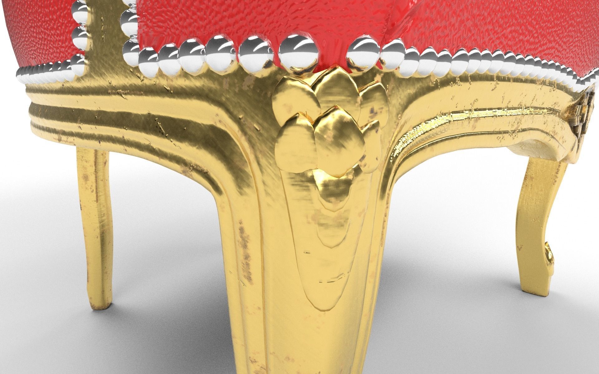 Antique Chair Low-poly 3D model_6